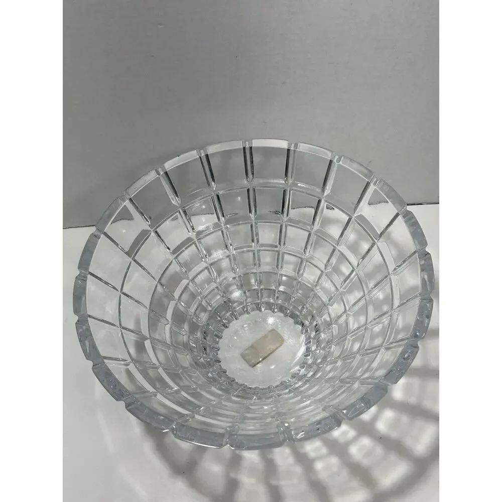 RARE Mikasa ATRIUM 11 inch Faceted Cubist Style Crystal Centerpiece Bowl W Label